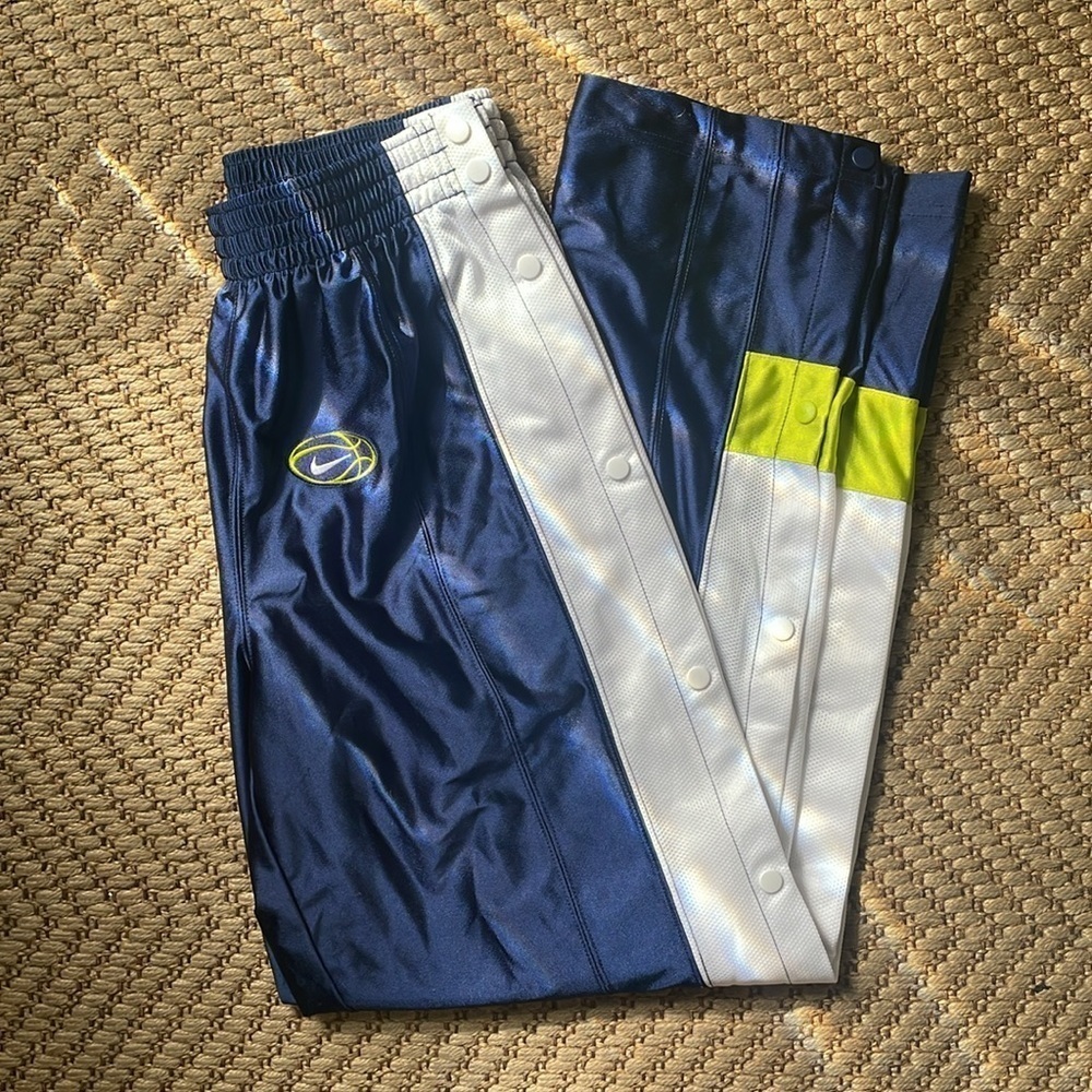 Nike - Y2K / 90s Track Parachute Pants - Blue/White - M